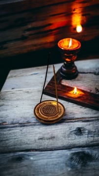 Podstawka Na Kadzidła Okrągły Drewniany Stojak Do Wypalania Kadzidełek