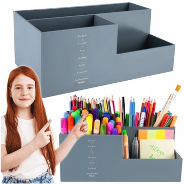 Duży ORGANIZER NA BIURKO Komory PRZYBORNIK Biurkowy XXL 25 x 15 cm