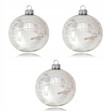 OUTLET Bombki 8cm/3szt dekor szklane choinkowe