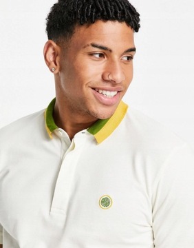 PRETTY GREEN KOSZULKA POLO KREMOWA LOGO