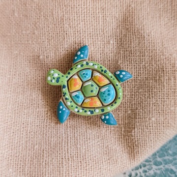 PIN przypinka ŻÓŁW ŻÓŁWIK modne akcesoria w stylu marine, morskie zwierzęta