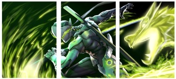 3x OBRAZ NA ŚCIANĘ OVERWATCH GENJI ROZMIAR 30x40