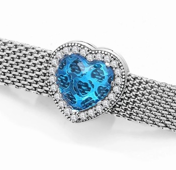 Charms KRYSZTAŁOWE SERCE zawieszka REFLEXIONS S925