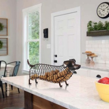 Uchwyt na korek w kształcie jamnika Elegancki, nowoczesny stojak na korki do wina