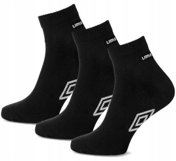UMBRO Skarpety ZAKOSTKI QUARTER 3 pary CZARNY
