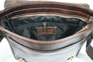 Мужская коричневая винтажная сумка через плечо из итальянской кожи, маленькая