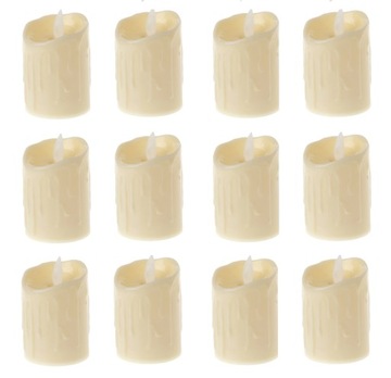 12 x ŚWIECZKA LED ZNICZ wkład RUCHOMY PŁOMIEŃ 8 cm