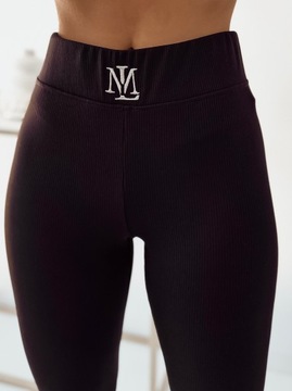 Klasyczne legginsy z prążkowanej dzianiny ''Fitness'' by LadyMania M