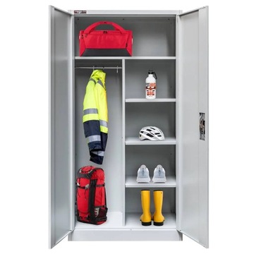 Szafka BHP metalowa gospodarcza socjalna DWUDRZWIOWA z półkami 185x90x45 cm
