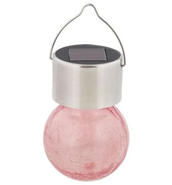 Solarna lampa wisząca 6 x 11 cm różowa