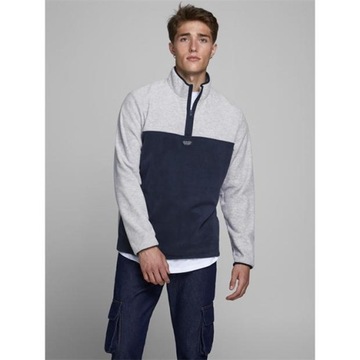 JACK JONES szary/navy polar bluza 1/4zip XXL