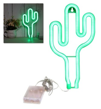 ZD79 LAMPKA NOCNA LED KAKTUS NEON WISZĄCA 23CM