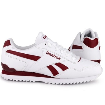 Buty sneakersy damskie Reebok ROYAL GLIDE RIPPLE WHITE BURGUNDY