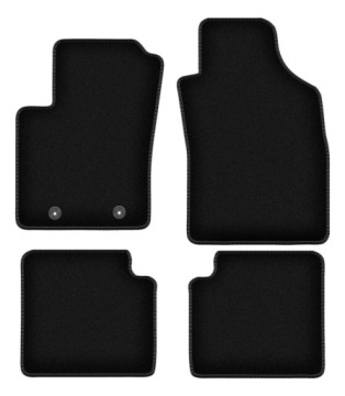 Velurové koberce Basic černé pro: Fiat 500 kabriolet, hatchback (2007-2013)
