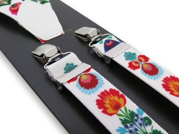 Узкие белые брекеты с ловкостью/народным рисунком x42