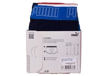 PUMA BOKSERKI MĘSKIE MAJTKI BASIC TRUNK 2P BLUE/NAVY r.L