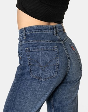 Szwedy Spodnie Damskie Jeans Szerokie Luźne Nogawki i Wysoki Stan J105L W29