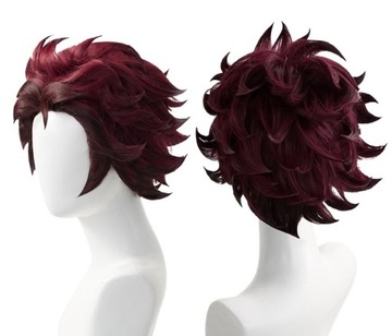 PERUKA WIG WŁOSY DEMON SLAYER MANGA TANJIROU KAMADO ANIME COSPLAY