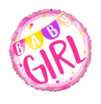 Balon foliowy Baby Girl 18cali Baby Shower Roczek