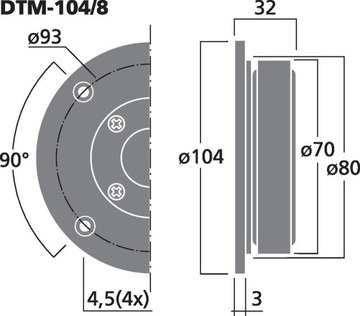 MONACOR DTM-104/8 Твитеры 45 Вт 8/4 Ом