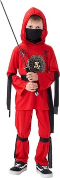 Косплей костюм ниндзя, размер L, черный и красный, идеально подходит для любителей кино.