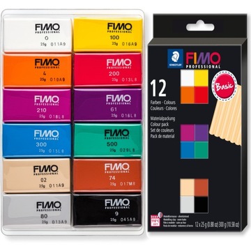 Staedtler FIMO Basic PROFFESIONAL 12 kolorów x25g masa termoutwardzalna