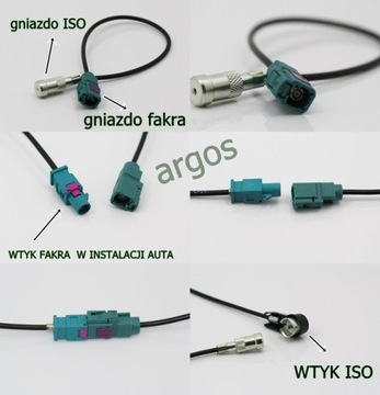 АНТЕННА РЕДУКЦИЯ FAKRA ISO РАЗЪЕМ SEAT VW SKODA