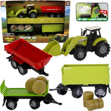 ZESTAW ROLNICZY TRAKTOR + MASZYNY MAŁY FARMER ŚW/DŹW