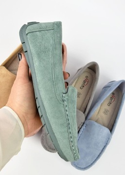 ЗАМШЕВЫЕ МОКАСИНЫ МЯТЫ, ПРОФИЛИРОВАННАЯ Стелька 36