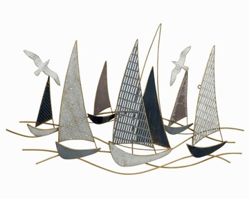 Zawieszka obraz żaglówki metaloplastyka 108 cm