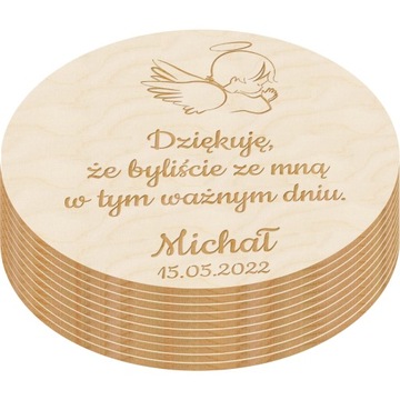 10x PODZIĘKOWANIA MAGNES KOMUNIA CHRZEST GRAWER Y2