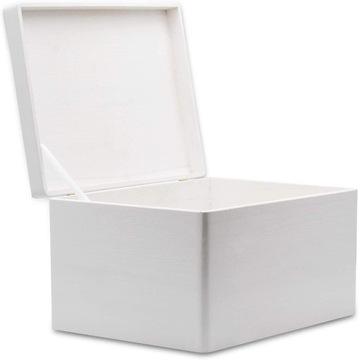 Белый деревянный ящик с крышкой, 40х30х24 см.