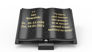 Książka Nagrobna Granitowa Grawer 40x30x5 cm + klin