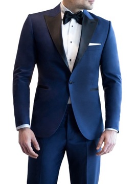Niebieski garnitur ślubny | Smoking szyty na miarę