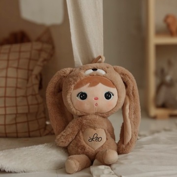 Metoo Бежевый Кролик 50 см с персонализированным подарком на рождение ребенка