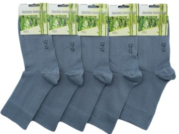 5x SKARPETY BAMBUSOWE TRWAŁE PRODUKT POLSKI Rozm 41-43 Popielaty