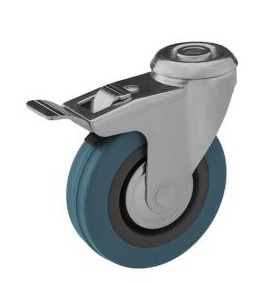 KÓŁKA SKRĘTNE 125mm Z HAMULCEM KOŁA DO WÓZKA NOŚNOŚĆ 80kg KOLKO SKTRETNE