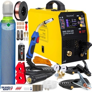 SPAWARKA INWERTOROWA INWERTER MAGNUM MIG 224 MMA TIG PULS SYN ALU IGBT 3W1