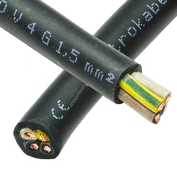 Przewód kabel warsztatowy gumowy siłowy OW 4x1,5