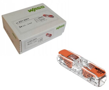 60 x Szybkozłączka 2x0,2-4mm² WAGO 221-2411