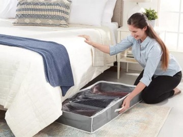 КОНТЕЙНЕР ДЛЯ ГАРДЕРОГА-ОРГАНИЗАТОРА ПОД КРОВАТЬЮ НА МОЛНИИ, БОЛЬШОЙ ДЛЯ ОБУВИ.