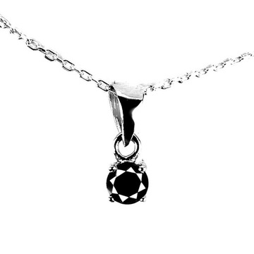 Srebrny naszyjnik naturalny czarny diament 0.30ct
