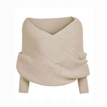 SWETER SZAL Z RĘKAWAMI SZARY DOLORES,uniwersalny