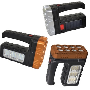 Latarka Akumulatorowa Solarna 8 LED POWERBANK USB