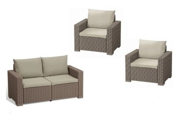 ALLIBERT Zestaw mebli CALIFORNIA Sofa + 2xFotele