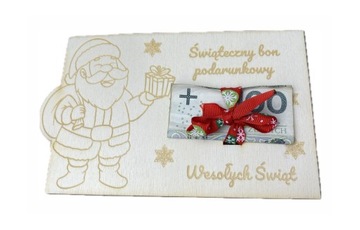 Świąteczny bon podarunkowy grawerowany na prezent 10x15