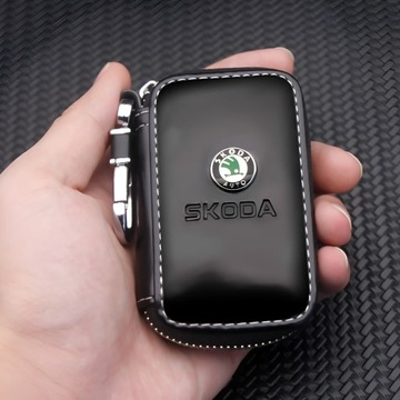 ЧЕХОЛ ИЗ ЭКО КОЖИ SKODA ЧЕХОЛ ДЛЯ КЛЮЧА С ЛОГОТИПОМ КЛЮЧА ОТ АВТОМОБИЛЯ