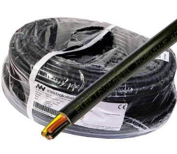 Przewód kabel OWY 4x1 mm Linka CU czarny 100m