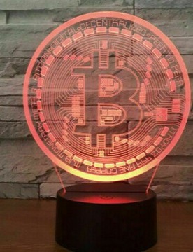 3D светодиодная биткойн-ЛАМПА 16 цветов RGB с дистанционным управлением