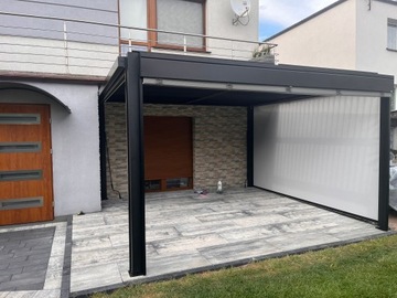 Алюминиевая беседка-пергола 3х3 Антрацит 300х300 LED